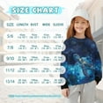 thumbnail image 7 of Xoenoiee Galaxy Turtle Flower Print Girls Oversized Crewneck Sweatshirt, Long Sleeve Side Slit Drop Shoulder Pullover Top for Fall Winter Spring, 5-6 Years, 7 of 7