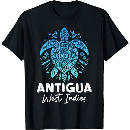 Antigua Souvenir West Indies Sea Turtle Tribal T-Shirt, Vintage Birthday Gift