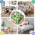 thumbnail image 4 of Geometric Flower and Dahlia Green Square Tablecloth, Waterproof Wipeable Spillproof Washable Table Cover for Home Kitchen Party and Daily Decor 60"x60", 4 of 6