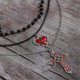 thumbnail image 3 of Gothic Vintage Pearl Heart-Shaped Flower Cross Pendant Necklace Set, 3 of 5