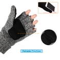 thumbnail image 2 of COOPLUS Winter Mittens Fingerless Gloves Wool Knitted Warm Gloves Convertible Gloves Men and Women, 2 of 7