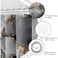 thumbnail image 6 of Small Stall Shower Curtain 36 x 72 Inch, Half Narrow Abstract Marble for Bathroom, Modern Luxury Art Decor Ink Texture Fabric Shower Curtain Set with Hooks, Black Grey, 6 of 12