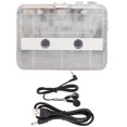 thumbnail image 1 of TON007B Portable Cassette Players Mini Stereo Bluetooth Cassette Playing Equipment with 3.5 mm Jack for Speakers CarsTransparent, 1 of 4