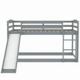thumbnail image 6 of Euroco Solid Wood Twin over Twin Bunk Bed with Slide and Ladder for Kids Teens, 400lbs Weight Capacity, Safety Rails and Easy Assemble, Gray, 6 of 12