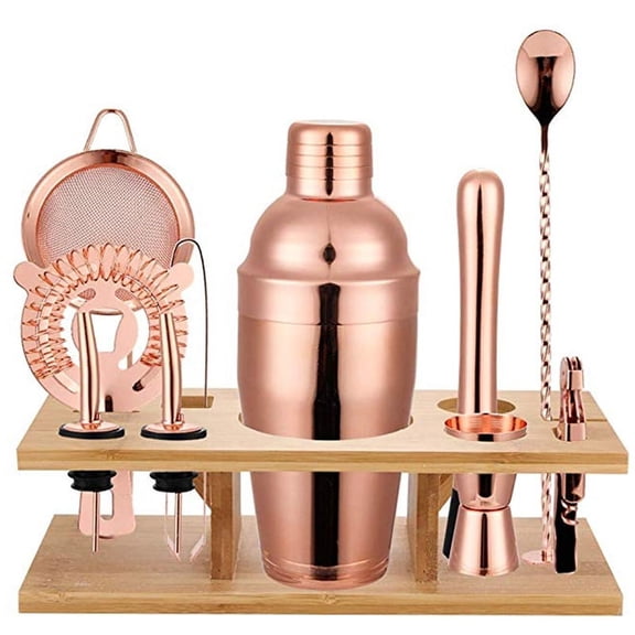 11 Pcs 750ML Cocktail Shaker Y Shiny Stainless Steel British Cocktail Shaker Set Gold Color