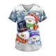 thumbnail image 5 of Uniforme de trabajo de enfermera con estampado navideño y cuello en V para mujer, camiseta de moda para mujer, camisetas divertidas de manga corta, ropa de trabajo, camiseta con bolsillo, 5 of 5