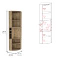 thumbnail image 2 of Corner Bar Cabinet, Farmhouse Wine Bar Cabinet with Five Shelves, Eight Bottle Cubbies and Steamware White, Display Cabinet Hutch Corner Wine Rack for Kitchen, Dining Room, Light Oak, 2 of 7