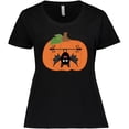 thumbnail image 3 of Inktastic Halloween Pumpkin Funny Bat Women's Plus Size T-Shirt, 3 of 5