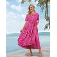 thumbnail image 2 of Vestido YESNO, casual, holgado, bohemio, floral, largo, largo, 3XL EJF CR26, 2 of 5