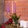 4 Pieces LED Flameless Advent Candle Set Purple and Pink Advent Taper Candles for Christmas