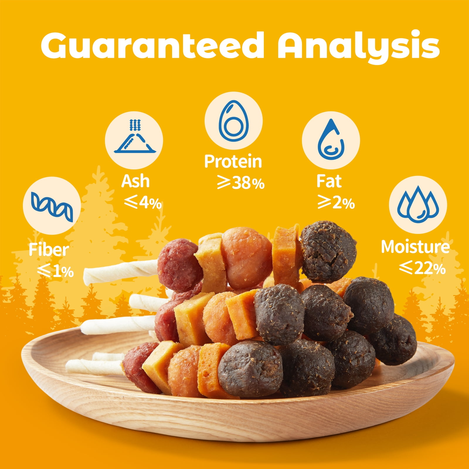 (2 pack) Jungle Calling Dog Treats, Snacks BBQ Kabobs, Chicken,Duck, Beef, Sweet Potato & Pumpkin,Rawhide Sticks 12 oz