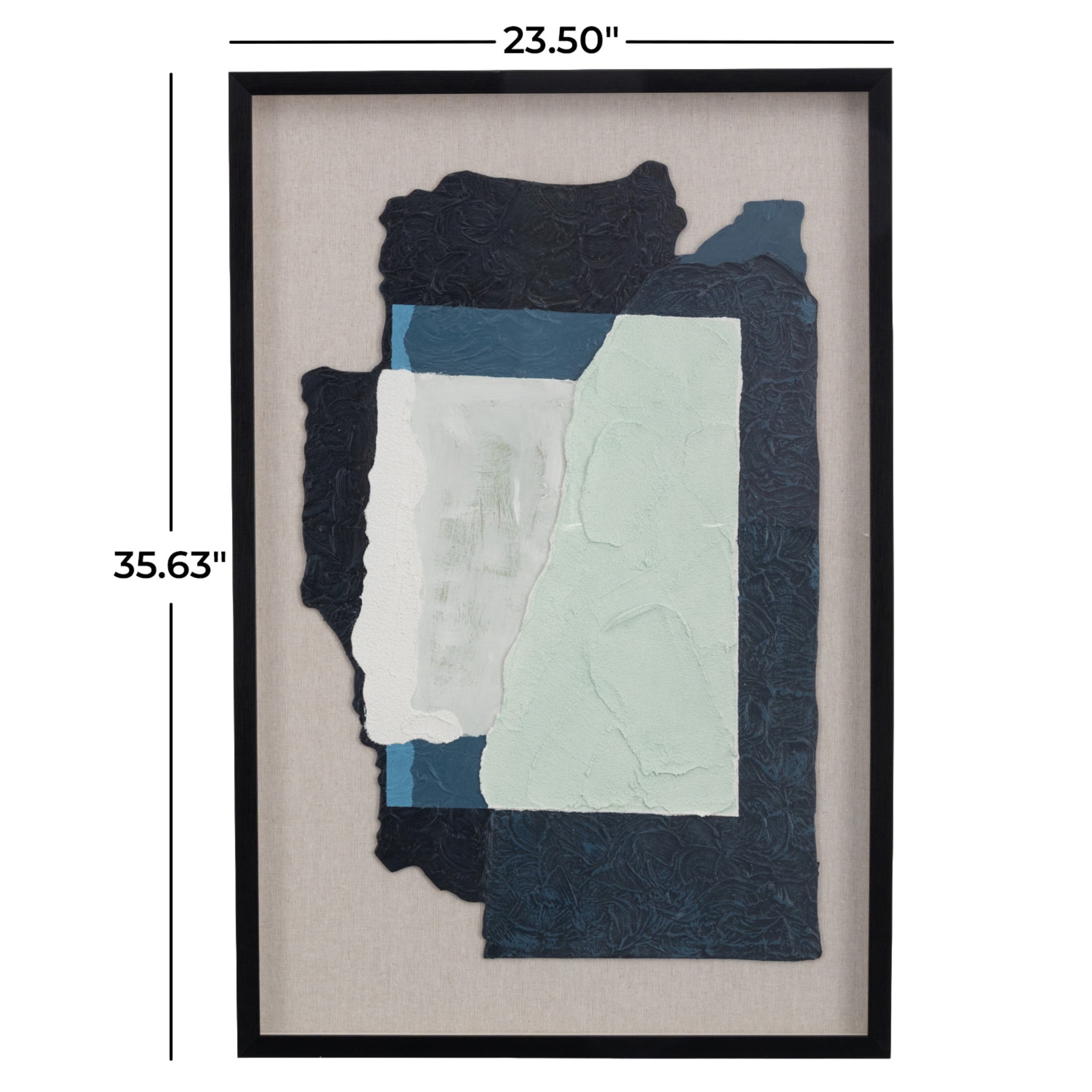 24" x 36" Layered 3D Textured Abstract Framed Wall Art with Gray Backing, by DecMode