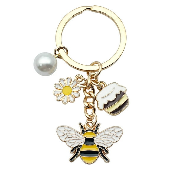 Little Daisy Little Bee Series Keychain Cute Flower Insect Creative Key Ring Pendant Car Decoration