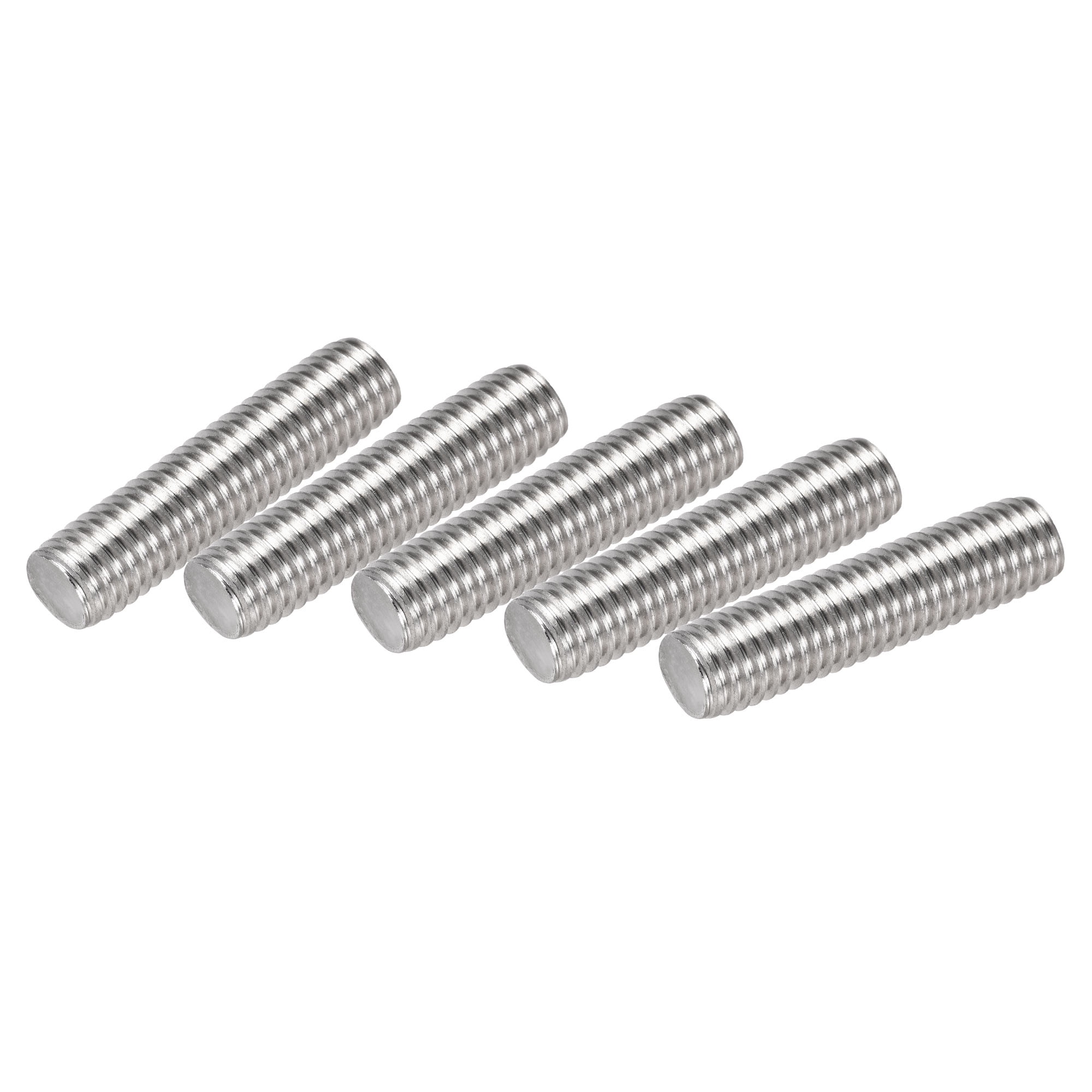 M4 x 140mm 304 Stainless Steel Fully Threaded Rod Bar Studs Silver Tone 5 Pcs 
