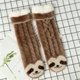 thumbnail image 4 of Nkmbld Women's Fuzzy Slipper Socks with Grippers Super Soft Warm Fleece Lined Short Cozy Cabin Socks, Winter Gifts for Valentine's Day, Birthday, Christmas, Brown, 4 of 8