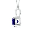 thumbnail image 2 of Angara Natural 1.45 ct Tanzanite Solitaire Pendant Necklace in 925 Sterling Silver for Women - Round Shape Tanzanite Pendant Necklace, 2 of 9