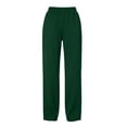 thumbnail image 4 of Lamiy Sweatpants Women Fall Winter Casual Workout Running Trousers Straight Elastic High Waist Comfy Joggers Pants,Army Green,XXXXXL, 4 of 9