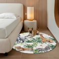 thumbnail image 3 of Round Area Rug 4ft,Summer Giraffe Tiger Zebra Palm Leaf Washable Carpet Non-Slip Runner Accent Rugs Indoor Floor Mat for Bedroom Living Room Decor,Tropical Plant, 3 of 9