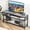 Gray | 58", variant on Emorefun Modern TV Stands, 58" Entertainment Center with Open Storage Shelves for Living Room, Bedroom, Rustic Brown