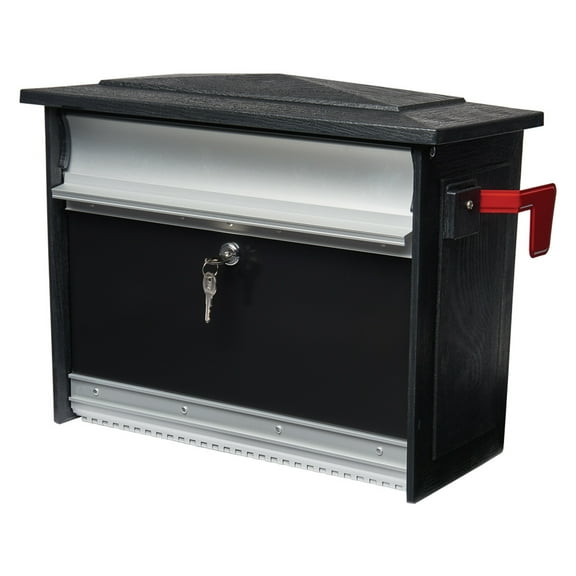 Architectural Mailboxes Mailsafe Locking, Plastic, Medium, Wall-Mount Mailbox in Black