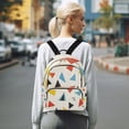 thumbnail image 7 of FORMRS Mini Backpack Purse for Women Travel Daypack Casual Shoulder Bag, Beige Triangles, 7 of 7
