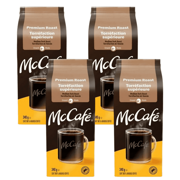 McCafé Café Torréfaction Supérieure 340 g (Lot de 4) – Total 1,36 kg – Café Moulu à Torréfaction Moyenne et Douce pour Infusion à la Maison