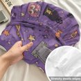 thumbnail image 4 of Twin XL Size Fitted Sheet Set - Purple Halloween 2 Piece Bedding Sets 16" Deep Pocket Fitted Sheet with 1 Pillowcases, Mystical Spook Ghosts Pumpkins Moons Brushed Microfiber Hotel Luxury Bed Sheets, 4 of 9