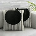thumbnail image 3 of Creowell Mid Century Pillow Covers  Mid Century Modern Arch Lines  Black and White Decor Pillow Covers for Couch Sofa Bed Bedroom Living Room, 3 of 5