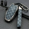 thumbnail image 5 of Car Key Fob Cover Case Protector Zinc Alloy Leather Car Remote Key Fob Case Cover Bag For Tesla Model X 2016-2019, 5 of 5
