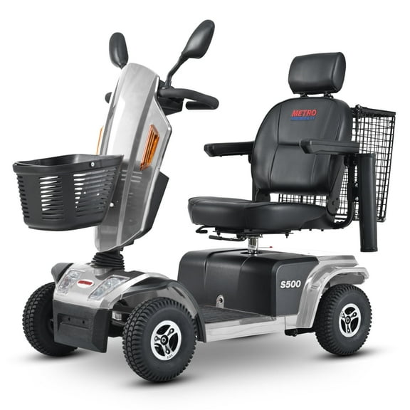 Olurrisa Foldable Mobility Scooter - Electric Scooter with Seat for Adults - Wheelchair - 25 Miles Enhanced Safety for Travel, LED, Basket, Charger Included 350LBS