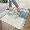 thumbnail image 3 of Retro Door Mat, 17 X 30 Inch Blue Rose Welcome Doormat Decorative Home Floor Mat, Non Slip Rubber Back and Strong Water Absorption for Outdoor Indoor Entrance Decor, 3 of 6