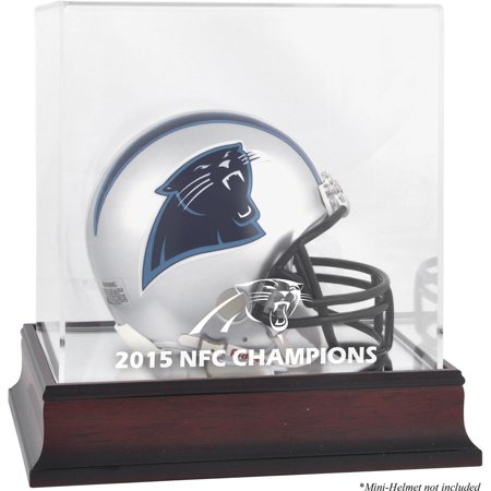 Carolina Panthers 2015 NFC Conference Champions Mahogany Logo Mini Helmet Display Case