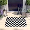 thumbnail image 2 of Black and White Checkered Flannel Non Slip Door Rugs,Washable Door Mats Indoor,Decorative Door Mats,Dirt-Resistant and Absorbent Doormat for Entrance,Bedroom,Kitchen,Bathroom,31.5"x17", 2 of 4