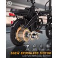 thumbnail image 3 of XKJ Electric Bike for Adults,500W Brushless Motor Ebike with 576Wh Removable Battery,Multi-Shock Absorption,Commuter Electric Bicycle, UL2849, 3 of 10