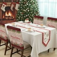 thumbnail image 4 of Merry Christmas Chair Covers Set of 1 Cardinal Poinsettia Bell Winter Red Plaid Chair Back Covers Stretch Removable Washable Slipcovers Protector for Dining Room Kitchen Party Decor, 4 of 5