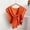 Orange, variant on Womens Solid Knitted Small Shawl Outwear Spring Fall Wrap