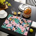 thumbnail image 3 of Pioneer Flower Floral Print Pattern Summer Placemats Table Placemats Set Of 6-Linen Kitchen Washable Placemats Table Mats 12x18 Inch Non-Slip Heat Resistant, 3 of 5