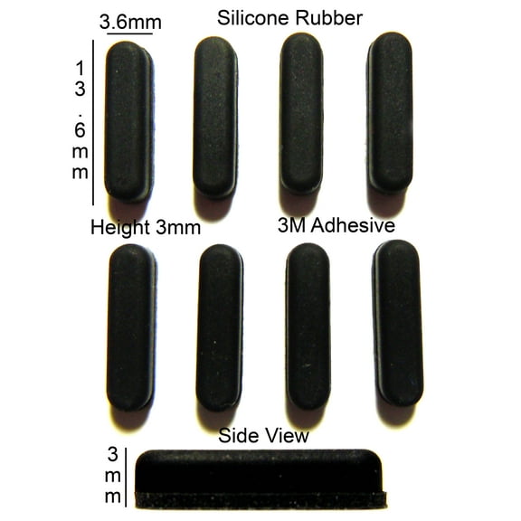 VATH Self Adhesive Silicone Rubber Feet 13.6mm(L) x 3.6mm(W) x 3mm(H) 8pcs [RB161]
