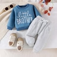 thumbnail image 2 of Gerichy Baby Boys Fall Winter Outfits, Toddler Baby Boy Girl Kids Boys Casual Long Sleeves little brother Letters Prints Sweatshirts Top Pants 2pcs Set Outfit Baby Boys Tops Pants Winter Sets, 2 of 6