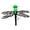 Green, variant on Dragonfly Fishing Lure, Double Wing Simulation Bait for Bass Trout, Freshwater Saltwater Topwater Lure with Hooks, 3.0 Inches