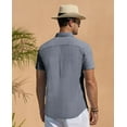 thumbnail image 5 of Youclos Short Sleeve Linen Shirts for Men Casual Button Down Hawaiian Shirt, 5 of 7