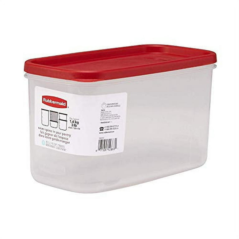 Rubbermaid 5 Cup Dry Food Storage - Clear Base, Red Lid - 8 pack
