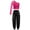 Hot Pink, variant on TiaoBug Girls 2 Piece Jazz Street Dance Outfit Hip Hop Crop Top with Jogger Pants Set Tracksuit Red 10