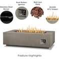 thumbnail image 4 of Real Flame Aegean 50" Rectangle Steel Propane or Natural Gas Fire Pit Table in Mist Gray, 4 of 9