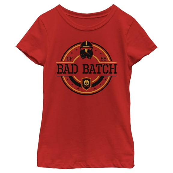Girl's Star Wars: The Bad Batch Circle Logo  Graphic Tee Red Large