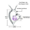 thumbnail image 6 of Tianhao 14K White Gold Plated Forever Lover Heart Pendant Necklace For Women, 6 of 7
