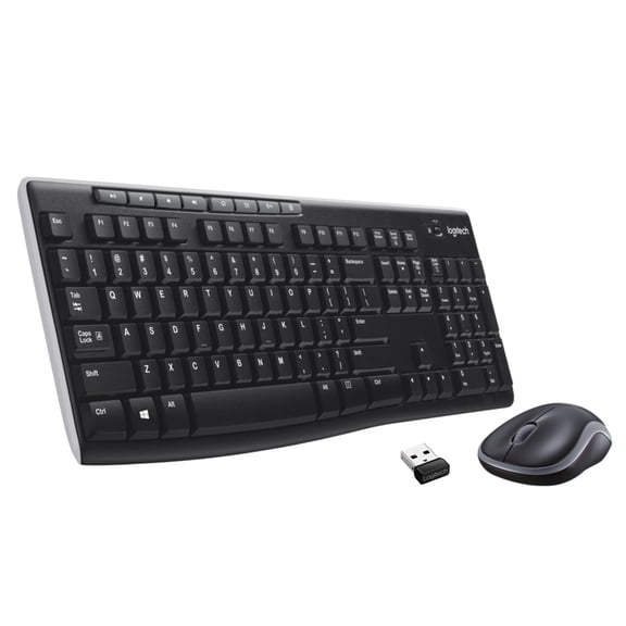 Logitech MK270 Internet Keys Wireless Computer Keyboard & Mouse Type with Nano Receiver & 2 x AAA Batteries (Keyboard), Black, 1 Pack