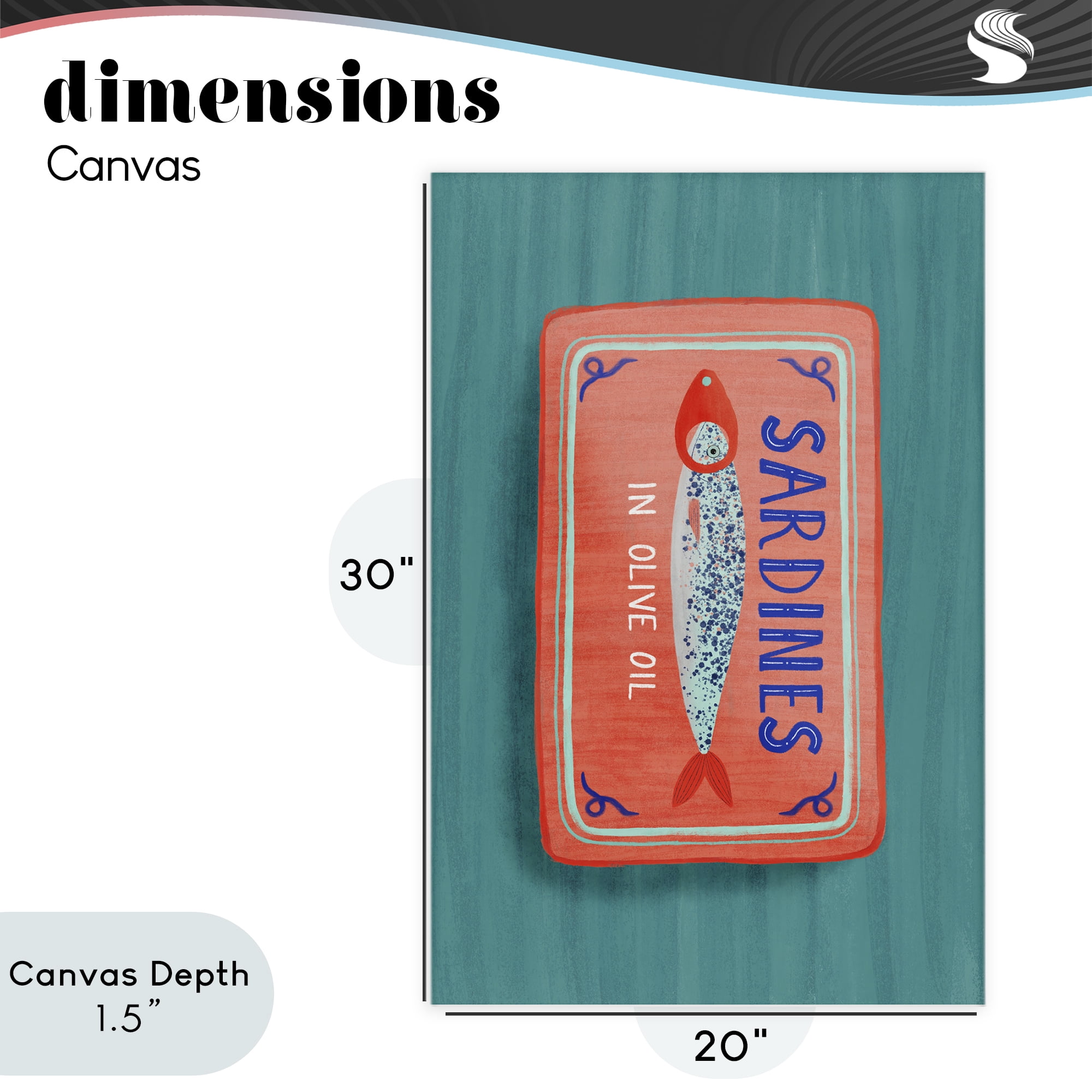 Stupell Industries Sardines Olive Oil Seafood Canvas Wall Art, design by Metka Hiti
