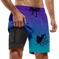 thumbnail image 3 of Mens Board Shorts with liner 5 Inch Quick Dry Swim Trunks Beach Lightweight Breathable Boxer Shorts Summer Dark Blue L, 3 of 4