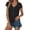 Black, variant on Womens Summer Tops Women's T-Shirts Women's Summer Tops Lace Patchwork V Neck Button T Shirts Short Sleeve Tops Loose Casual Tee Black M
